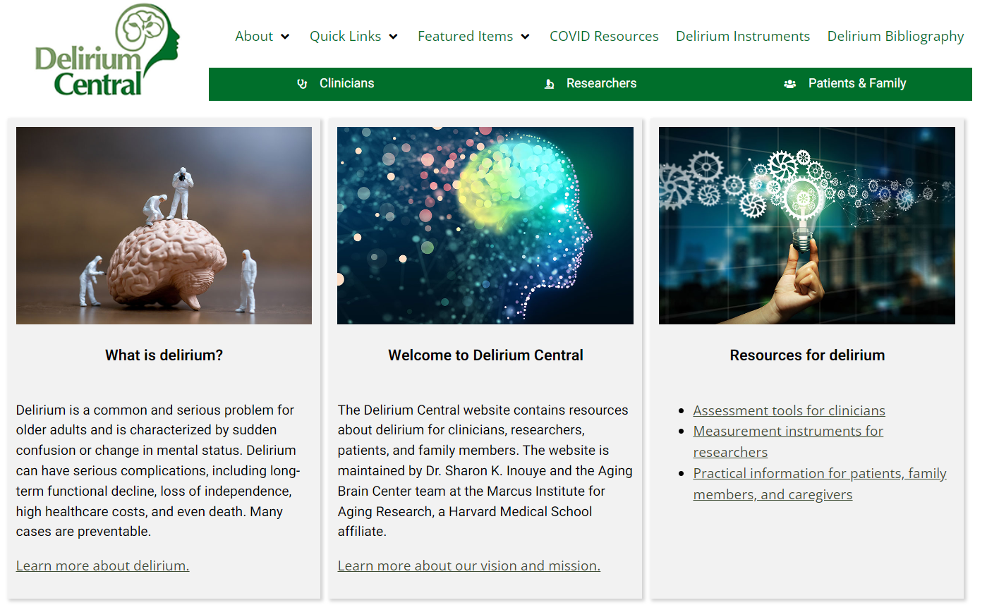 Delirium Central main page screenshot