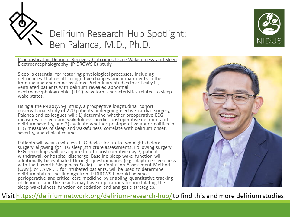 Delirium Research Hub Spotlight - Ben Palanca