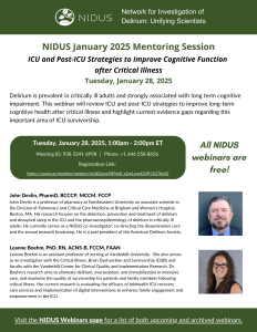 January 2025 NIDUS Webinar flyer